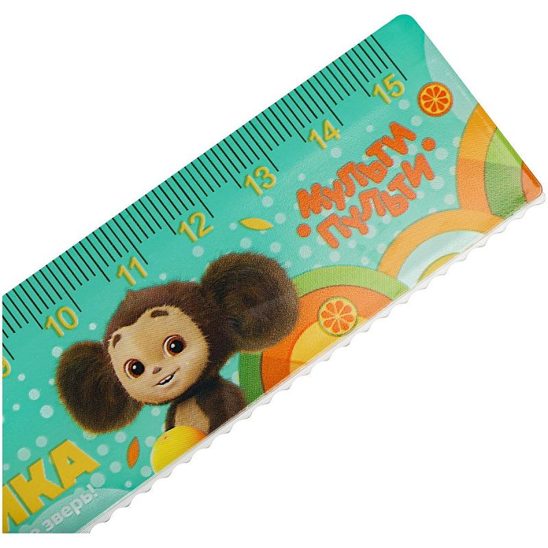 Линейка 15см Мульти-Пульти "Чебурашка", с принтом 