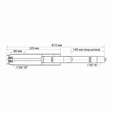 Газлифт прочный BRABIX HD-140 стандартный, черный, в открытом виде 413 мм, d 50 мм, класс 4, 533076