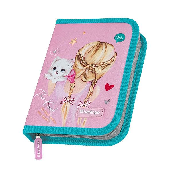 Пенал 1 отделение, 200*140*40 Berlingo "Be Kind!", дополнительная откидная секция, полиэстер