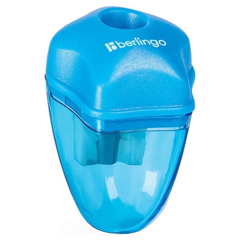 Точилка пластиковая Berlingo "Spike" 1 отверстие, контейнер, ассорти, дисплей 