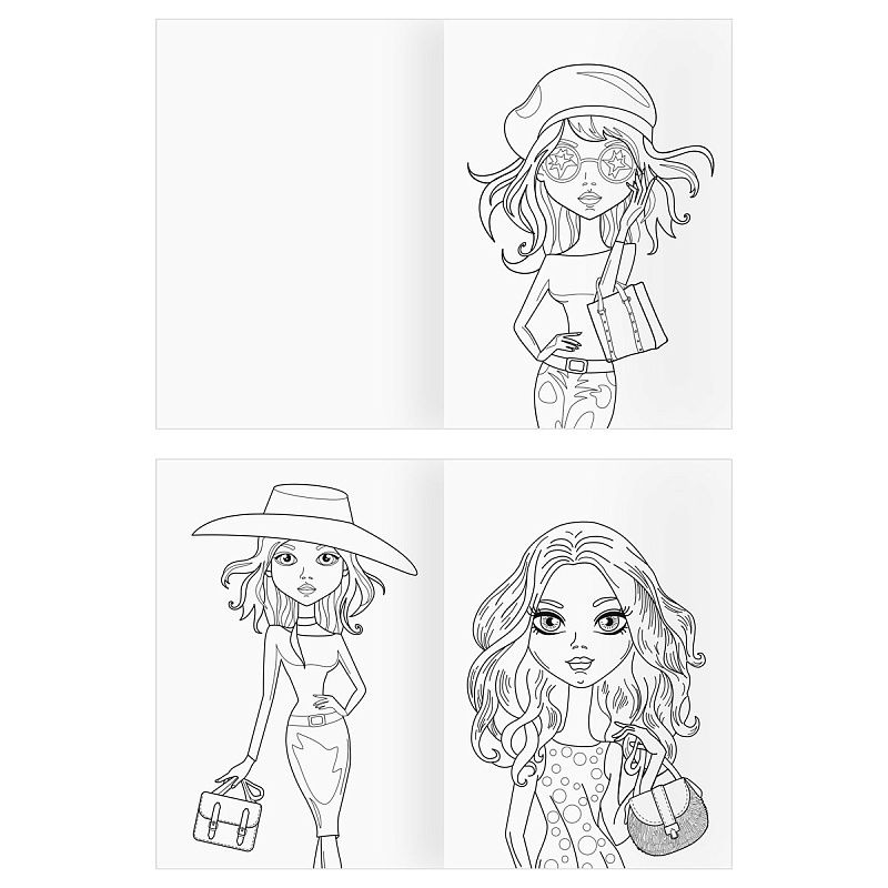 Раскраска А4, 8 стр., ТРИ СОВЫ "Для девочки"