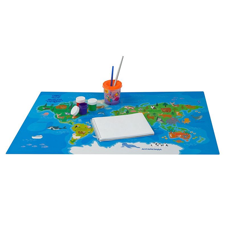 Клеенка для уроков труда Мульти-Пульти "Карта мира", 50*70см, ПВХ