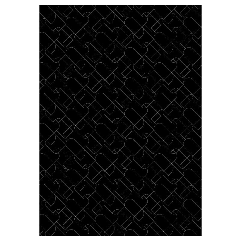 Набор упаковочной бумаги глянц. 70*100см, MESHU "Pattern on black", 80г/м2, ассорти 5 дизайнов