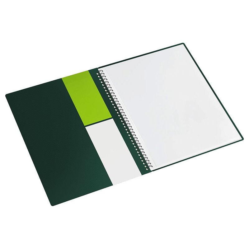 Папка с 40 вкладышами на гребне СТАММ "Диагональ" А4, 21мм, 700мкм, пластик, изумруд 