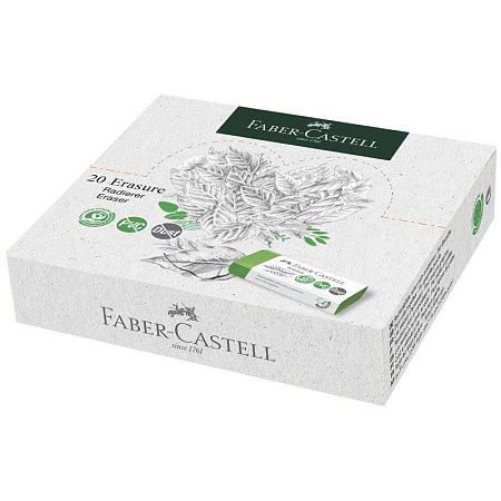 Ластик Faber-Castell "Erasure" PVC-Free & Dust-Free, прямоугольный, картонный футляр, 63*22*13мм, светло-зеленый 