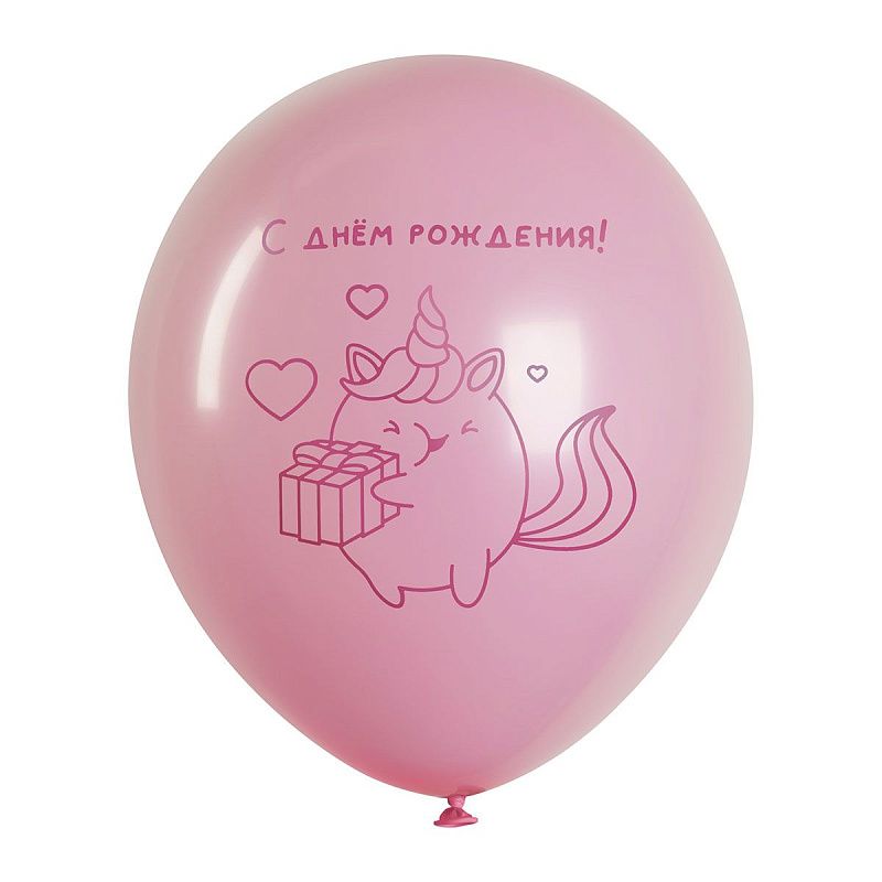 Воздушные шары, 12шт., М12/30см, MESHU "Unicorn love", пастель, ассорти
