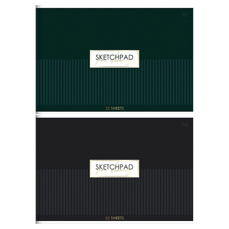 Альбом для рисования 32л., А4, на скрепке BG "Minimal", тиснение фольгой