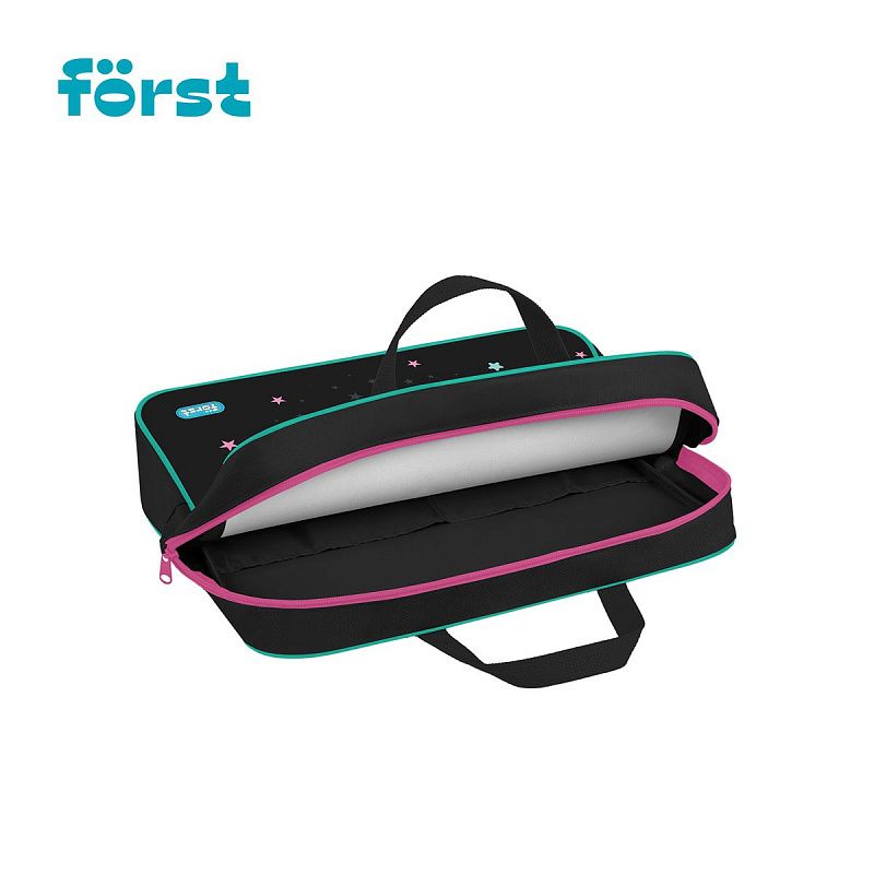 Папка текстильная с ручками 1 отделение, А4 Först "Stars", 350*265*80мм, текстиль, на молнии 