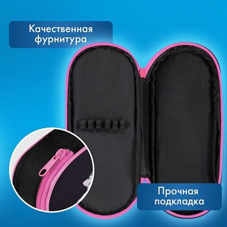 Пенал-футляр BRAUBERG, 1 отделение, органайзер, полиэстер, 22x9х5 см, Don't wake up, 272311 