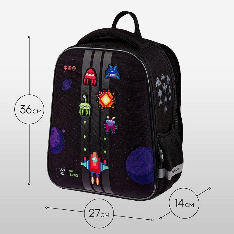 Ранец Berlingo Expert Mini "Space Battle" 36*27*14см, 2 отделения, 2 кармана, анатомическая спинка 