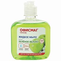 Мыло жидкое 300 г ОФИСМАГ, "Зеленое яблоко", флип топ, 606778 