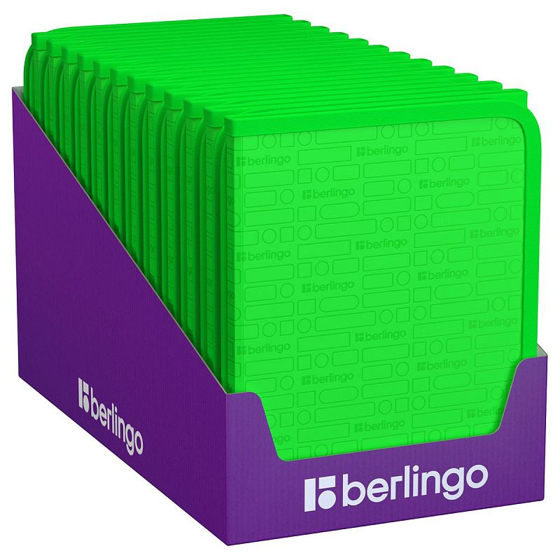 Папка на молнии Berlingo "Your Way" А5+, 600мкм,  зеленый неон 