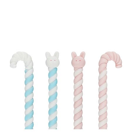 Ручка шариковая MESHU "Lollipop", синяя, 0,7мм, корпус ассорти, с топпером 