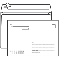 Конверт C5, Ряжская печатная фабрика, 162*229мм, с подсказом, б/окна, отр. лента