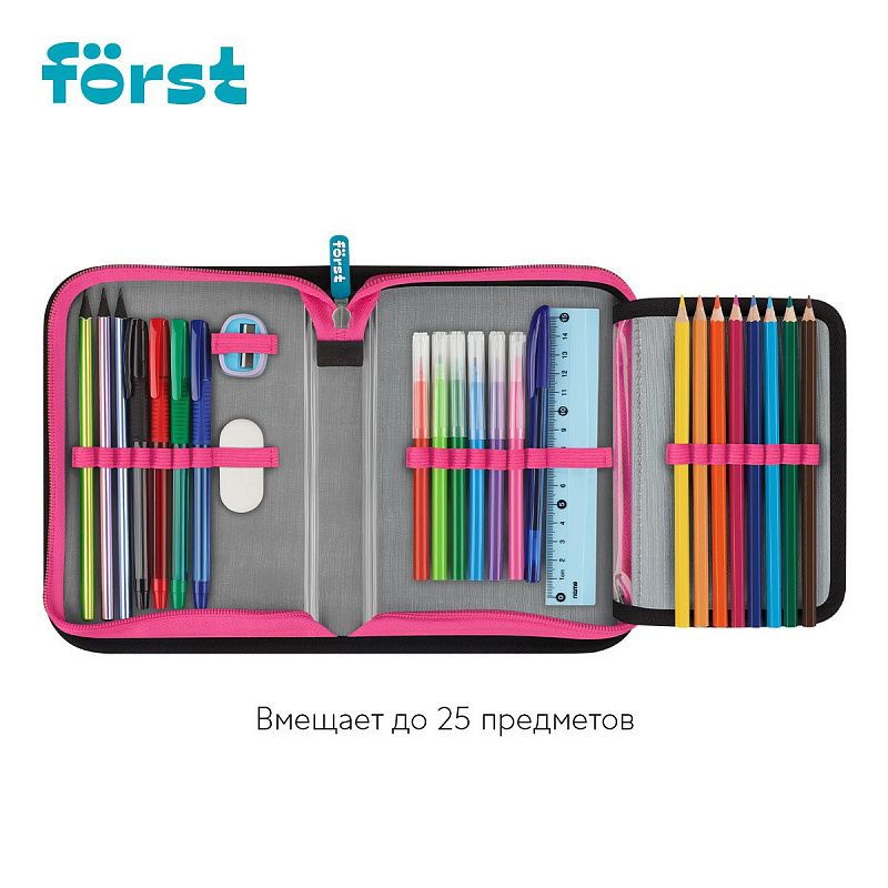 Пенал 1 отделение, 200*140*40 Först "Plush Dream", дополнительная откидная секция, полиэстер 