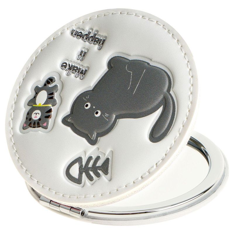 Зеркальце карманное складное MESHU "Черный кот"