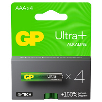 Батарейка GP Ultra Plus AAA (LR03) 24AUP алкалиновая, BC4