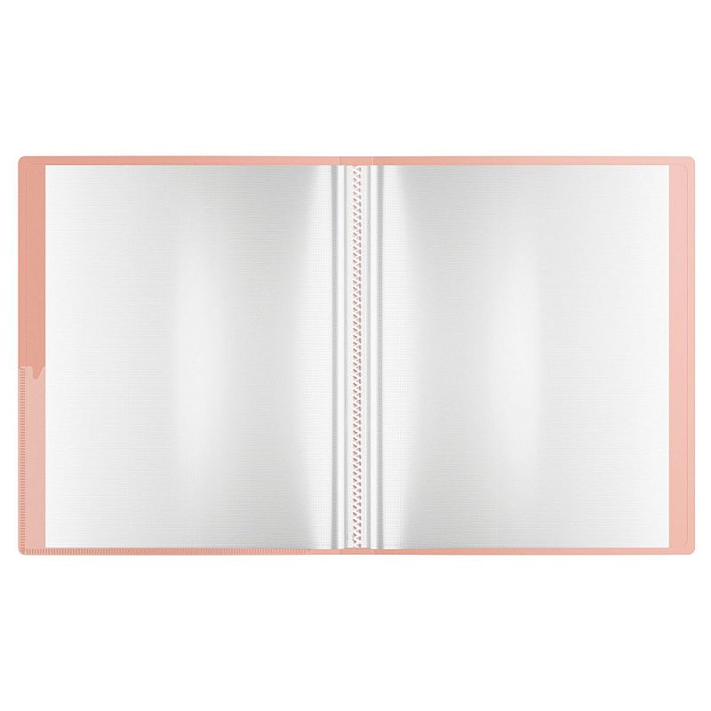 Папка с 40 вкладышами Berlingo "Soft Touch Pro", 24мм, 700мкм, с внутр. карманом, зеленая, внутр. розовая, софт-тач 