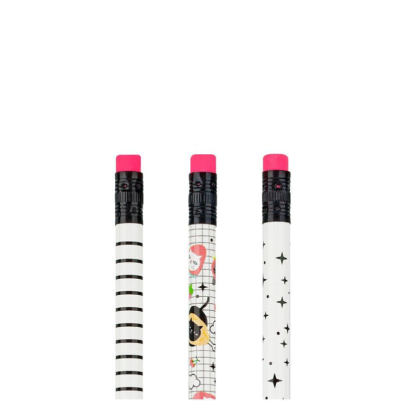 Карандаш ч/г MESHU "Cat paws", HB, заточен., с печатью, с ластиком, ассорти, туба 