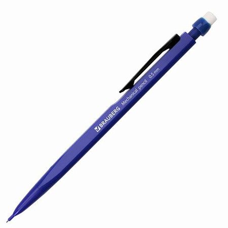Карандаш механический 0,5 мм, BRAUBERG "Classic", ластик, корпус ассорти, 180398 