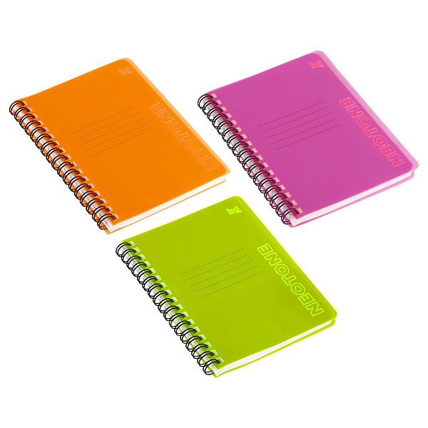 Записная книжка А6 60л. на гребне BG, фактурное тиснение, блок 80г/м2  MIX