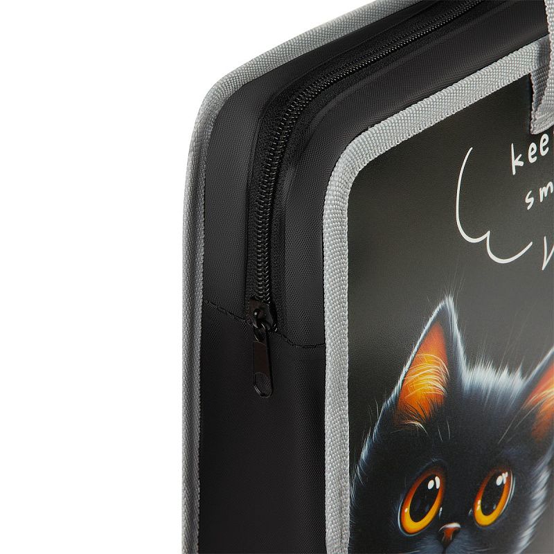 Папка с ручками А4 ArtSpace "The Black Kitten", пластик, на молнии, 70мм 