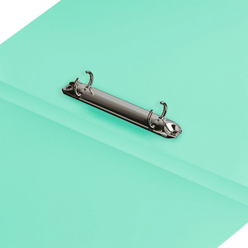 Папка на 2 кольцах СТАММ А4, 25мм, 500мкм, пластик, пастель, мятная 