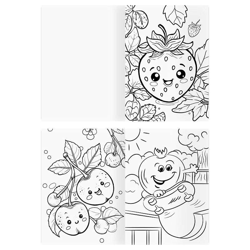 Раскраска А4, 16 стр., ТРИ СОВЫ "В стиле kawaii"