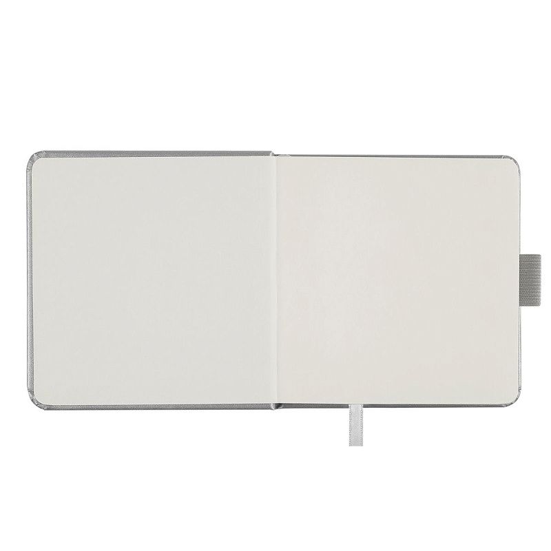 Скетчбук 100л., 120*120 Гамма "Студия", серебро, твердая обложка, на резинке, слоновая кость, 110г/м2