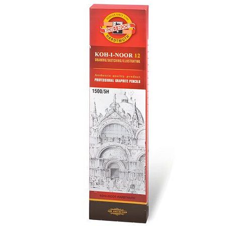 Карандаш чернографитный KOH-I-NOOR 1500, 1 шт., 5H, корпус желтый, заточенный, 150005H01170 