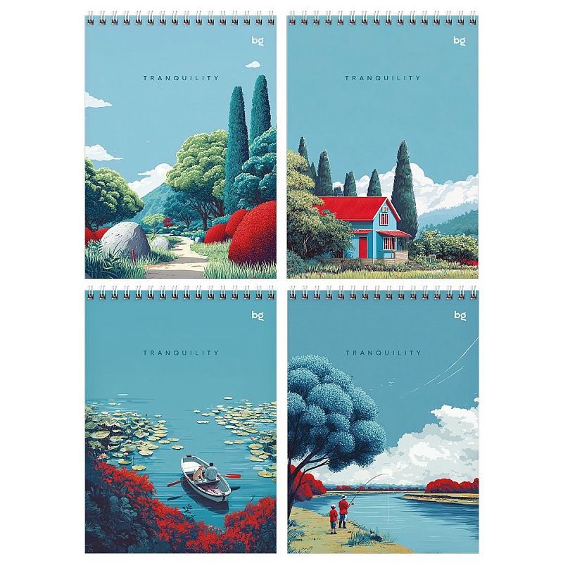 Блокнот А5 60л. на гребне BG "Tranquility", твердая подложка