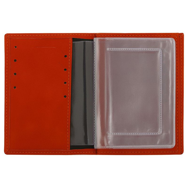 Обложка для автодокументов + паспорт OfficeSpace "AutoFiles", экокожа, красная 