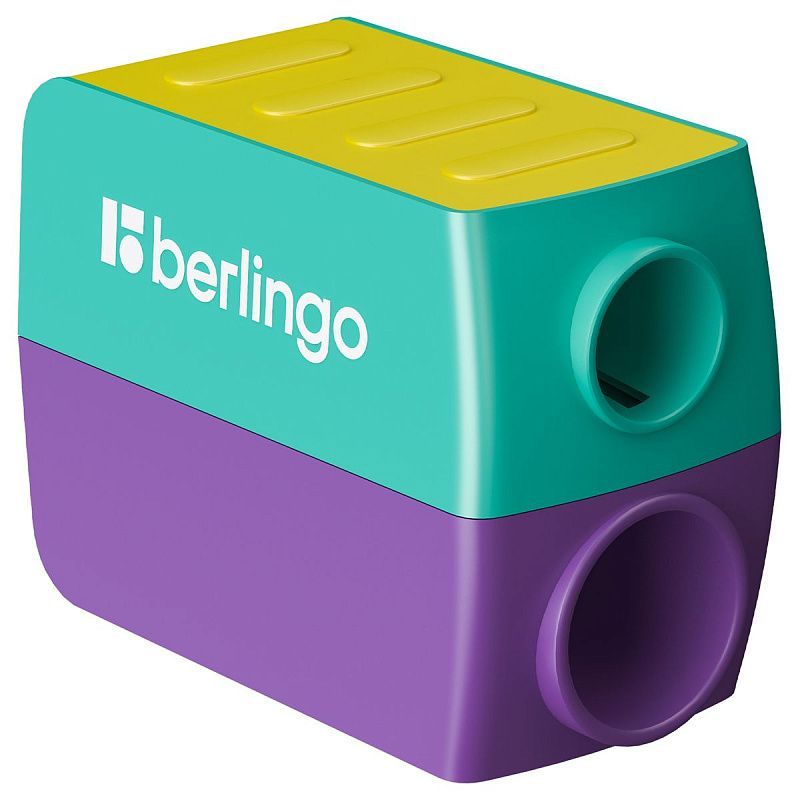 Точилка пластиковая Berlingo "ColorShift" 2 отверстия, контейнер, ассорти, туба 
