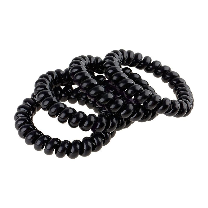 Резинки для волос MESHU, пружинки, черные, 4шт., диаметр 4,5см, европодвес