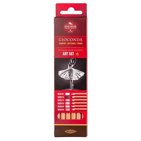 Пастельные карандаши Koh-I-Noor "Gioconda Soft 8826 Grey Line ", 6цв., картон. упак., европодвес