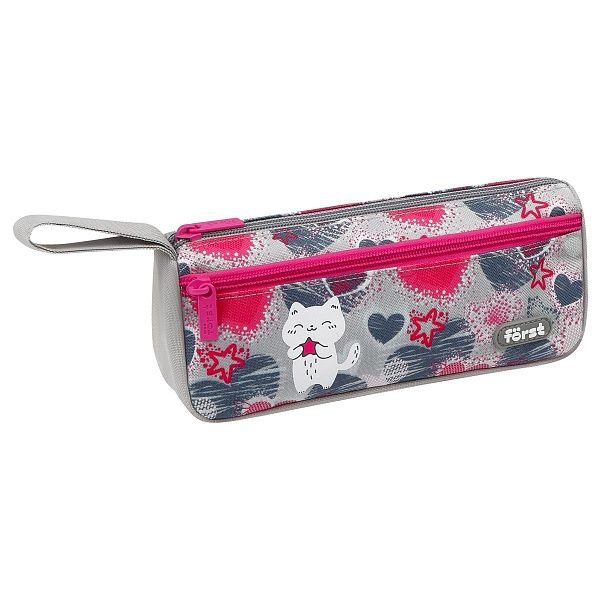 Пенал мягкий 1 отделение, 1 карман, 220*100*60 Först "Star kitty", текстиль
