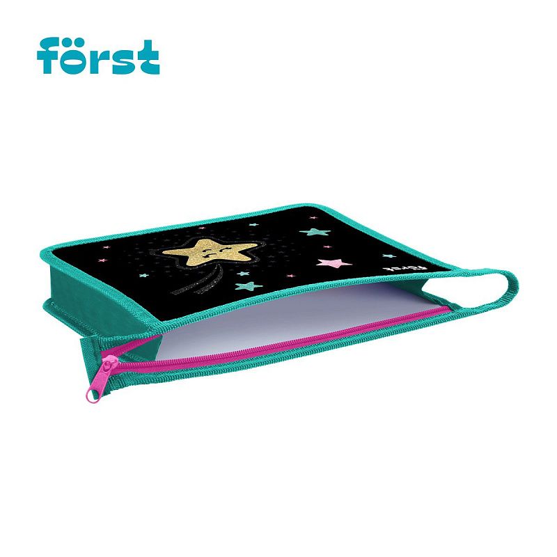 Папка для тетрадей 1 отделение, А5 Först "Stars", 240*205*40мм, пластик, на молнии 