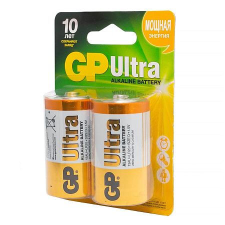 Батарейка GP Ultra D (LR20) 13A алкалиновая, BC2