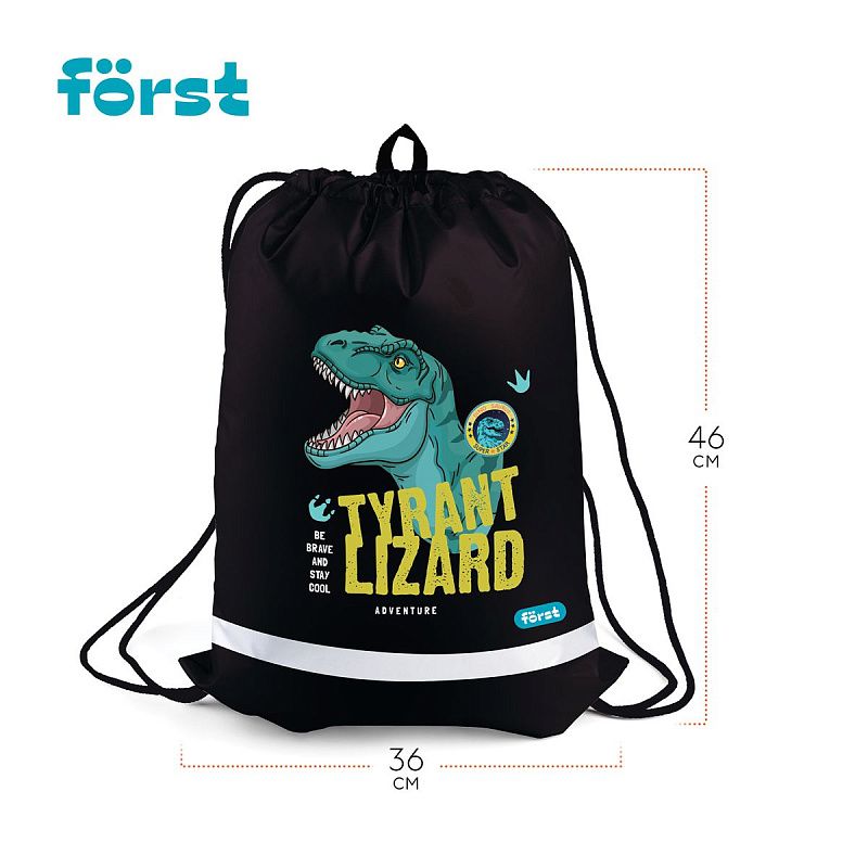 Мешок для обуви 1 отделение Först "Cool adventure", 360*460мм, вентиляционная сеточка, светоотражающая полоса 