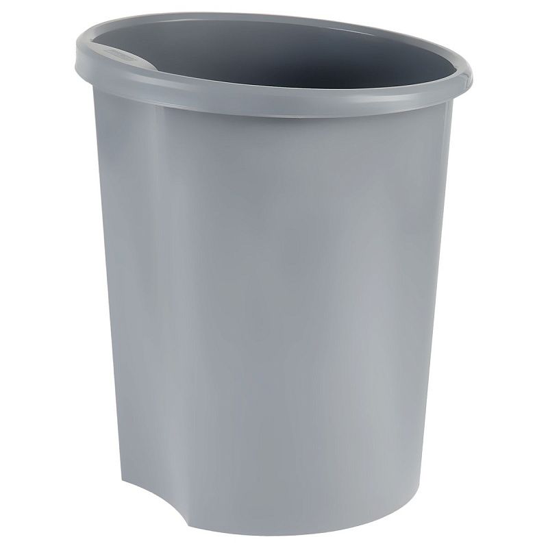 Корзина для бумаг СТАММ, 12л, цельная, серая