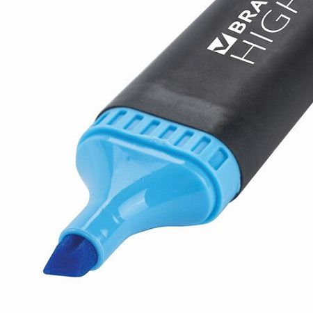 Текстовыделитель BRAUBERG "Contract", ГОЛУБОЙ, линия 1-5 мм, 150391 