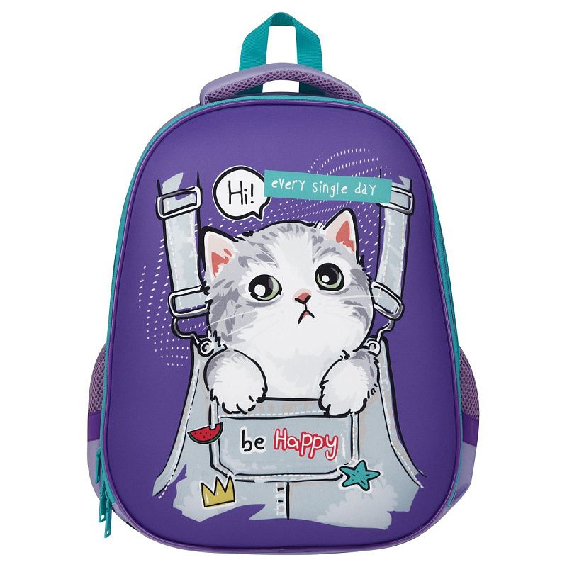 Ранец ArtSpace School Friend "Kitten" 39*30*18см, 2 отделения, 2 кармана, анатомическая спинка, пенал, мешок для обуви 