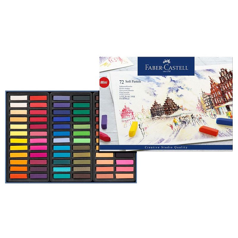 Пастель Faber-Castell "Soft pastels", 72 цвета, мини, картон. упаковка