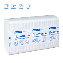 Полотенца бумажные лист. OfficeClean Professional(Z-сл) (H2), 2-слойные, 200л/пач., 21,5*24, тиснение, белые