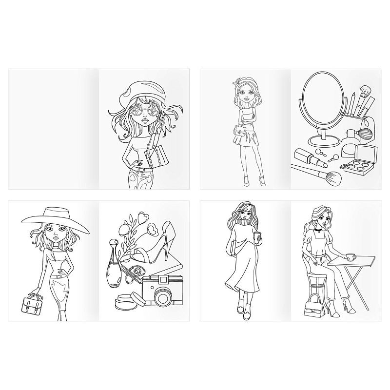 Суперраскраска А4 ТРИ СОВЫ "Для стильных девочек", на склейке, 40стр.