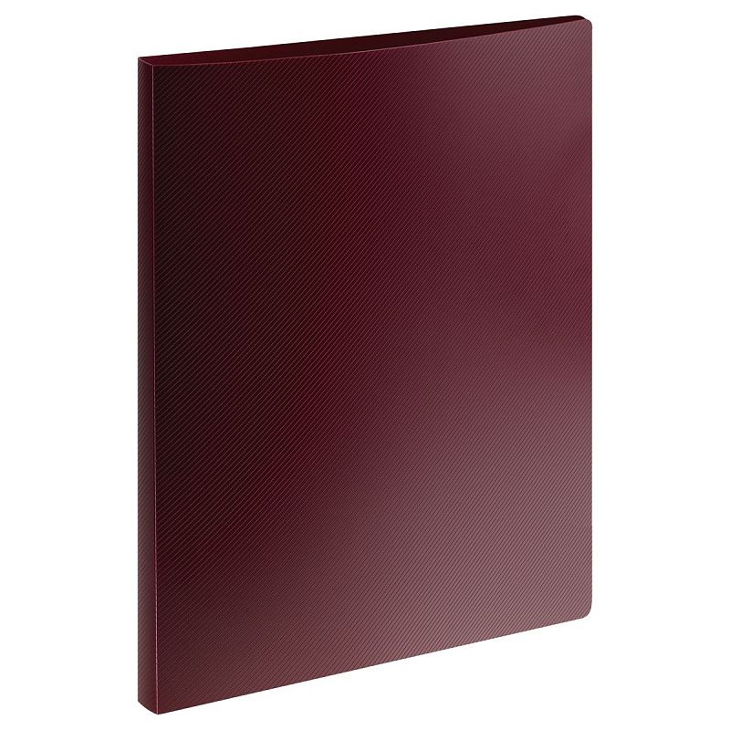 Папка с боковым зажимом СТАММ "Диагональ" А4, 17мм, 700мкм, пластик, гранат 