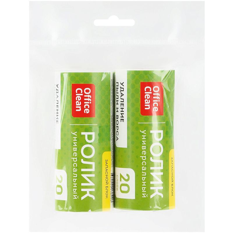 Сменный блок для чистящего ролика OfficeClean, 2шт*5,6м, 20 слоев, европодвес