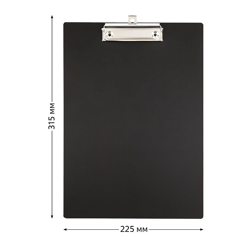 Планшет с зажимом СТАММ А4, 1000 мкм, пластик, черный 