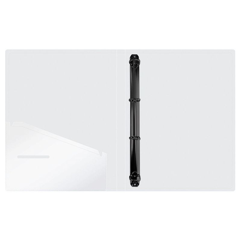 Папка на 4 кольцах Berlingo "DoubleWhite", 24мм, 1000мкм, белая, D-кольца, с внутр. карманом 