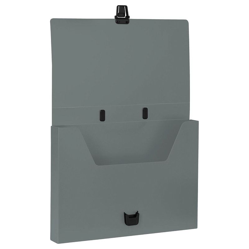 Папка-портфель 1 отделение СТАММ "Стандарт" А4, 1000мкм, на замке, пластик, серая 